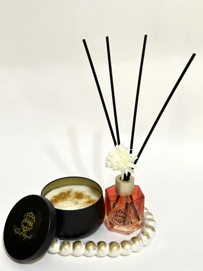 Reed stick diffuser set - Baccarat Rouge with Candle