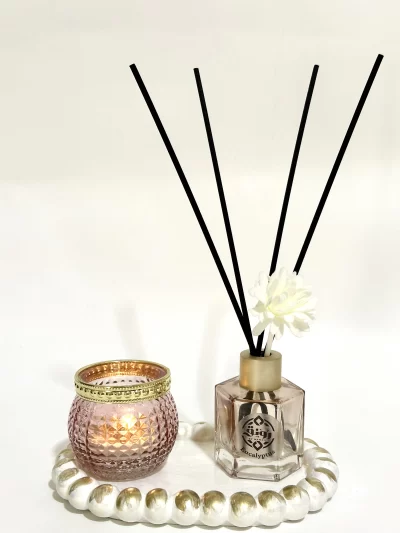 Read Stick Diffuser With Tea Light Candle &  Coaster -  Eucalyptus Scent