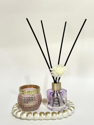 Read Stick Diffuser With Tea Light Candle &  Coaster -  Flowery Scent