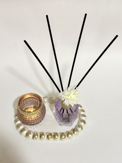 Read Stick Diffuser With Tea Light Candle &  Coaster -  Flowery Scent