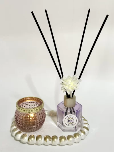 Read stick diffuser with tea light candle &  coaster - Lavander scent