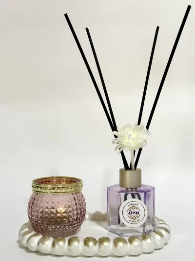 Read stick diffuser with tea light candle &  coaster - Lavander scent