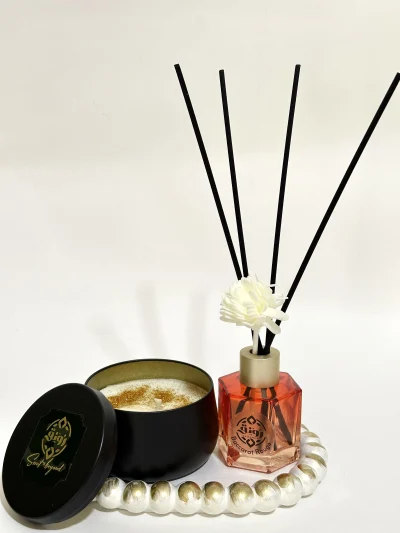 Reed stick diffuser set - Baccarat Rouge with Candle