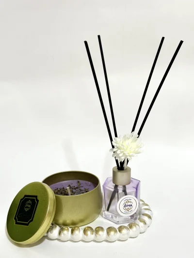 Reed stick diffuser set - Lavender with Candle