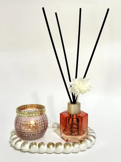 Read Stick Diffuser With Tea Light Candle &  Coaster -  Musk Al-Madina Scent