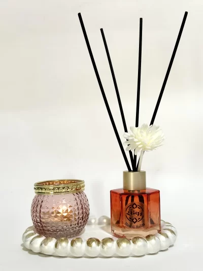 Read Stick Diffuser With Tea Light Candle &  Coaster -  Musk Al-Madina Scent