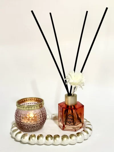 Read Stick Diffuser With Tea Light Candle &  Coaster -   Baccarat Rouge Scent