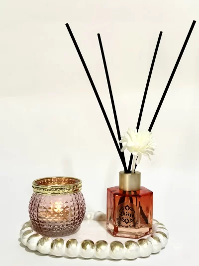 Read Stick Diffuser With Tea Light Candle &  Coaster -   Baccarat Rouge Scent