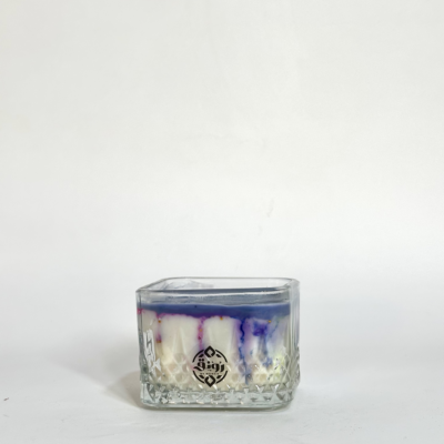 Square Oud fancy blue Candle