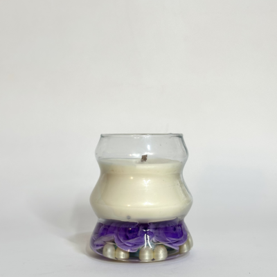 Zigzag Lavender/Violet pearls Candle