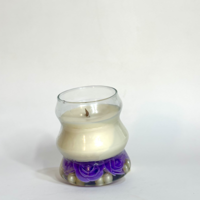 Zigzag Lavender/Violet pearls Candle