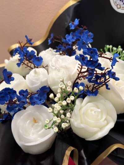 White Blue Candle Bouquet