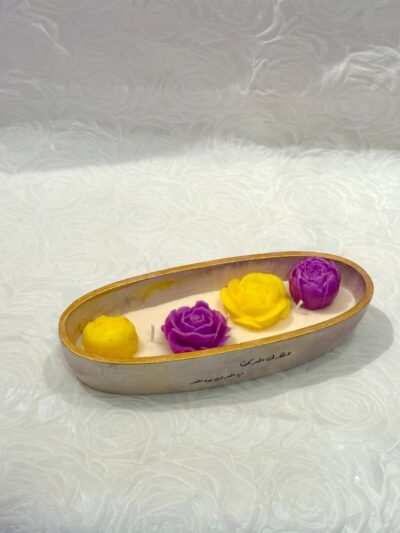 Gold Purple Candle Oval pot