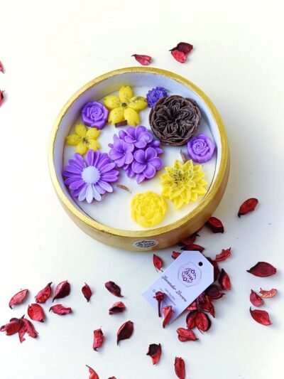 Purple Gold Candle Round pot