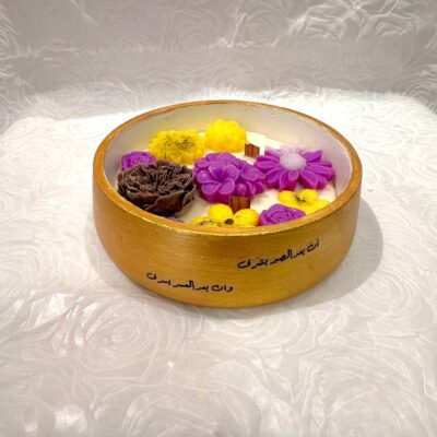 Purple Gold Candle Round pot