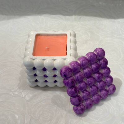 Pink Purple  Square Candle pot