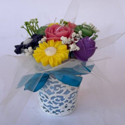 Colours Soy Candle Bouquet in Basket