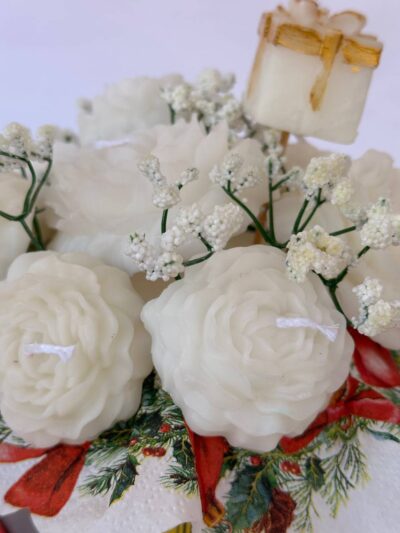 Red White Candle Bouquet