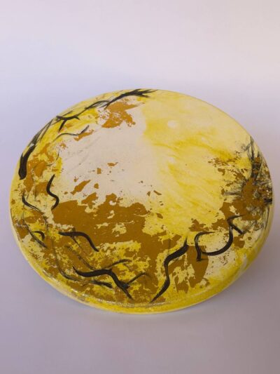 Unique Yellow and gold Concrete Coaster