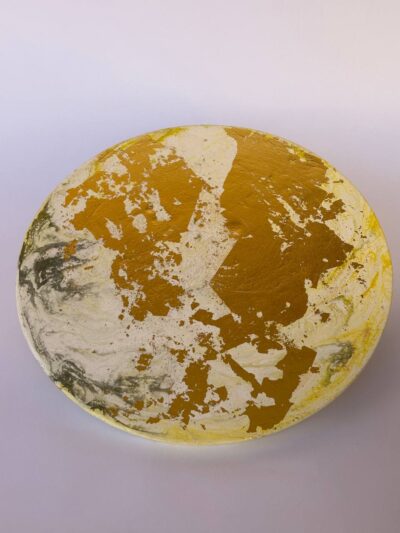 Unique Yellow and gold Concrete Coaster